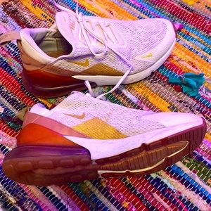 nike air 270s orange gold and tan